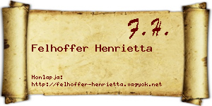 Felhoffer Henrietta névjegykártya